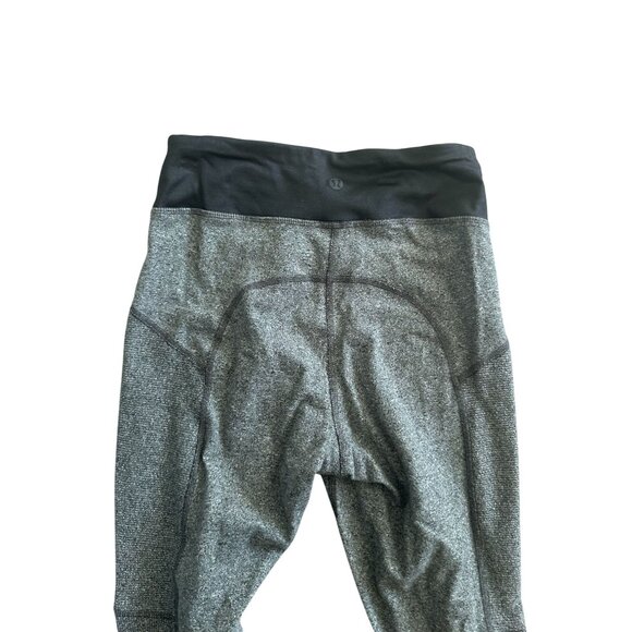 LULULEMON Womens Gray Black Leggings Size 4 - Picture 4 of 6